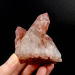 Natural Pink Lemurian Quartz floater cluster Serra do Cabral Brazil with etched faces
