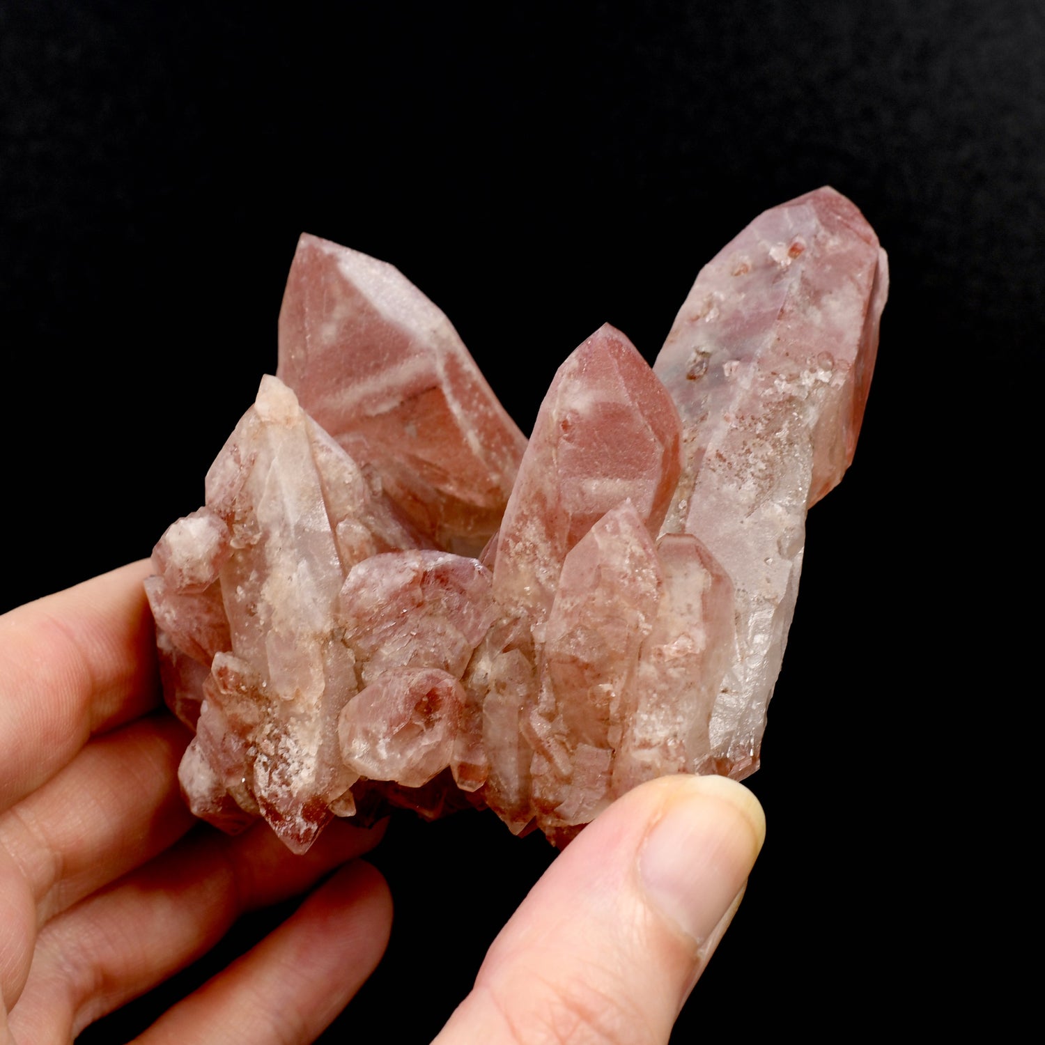 Pink Lemurian Quartz crystal cluster Brazil floater formation natural quartz specimen
