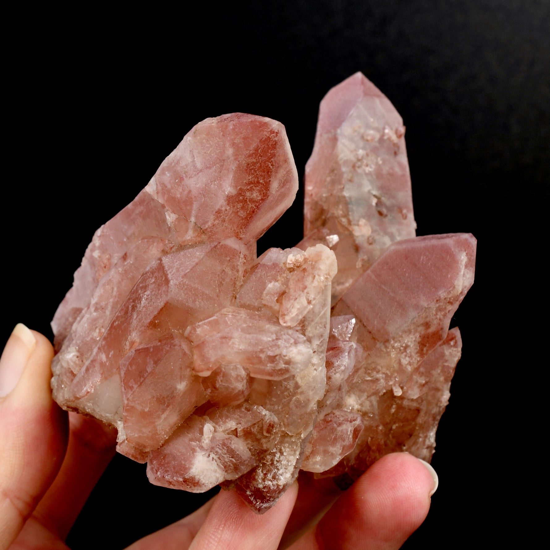 Natural Pink Lemurian Quartz floater crystal cluster Brazil high quality specimen