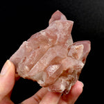 Rare Pink Lemurian Quartz crystal cluster floater Isis Face Serra do Cabral Brazil natural specimen