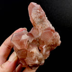 Rare Pink Lemurian Quartz crystal cluster floater Isis Face Serra do Cabral Brazil natural specimen