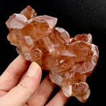 Rare Pink Lemurian Quartz crystal cluster floater Isis Face Serra do Cabral Brazil natural specimen