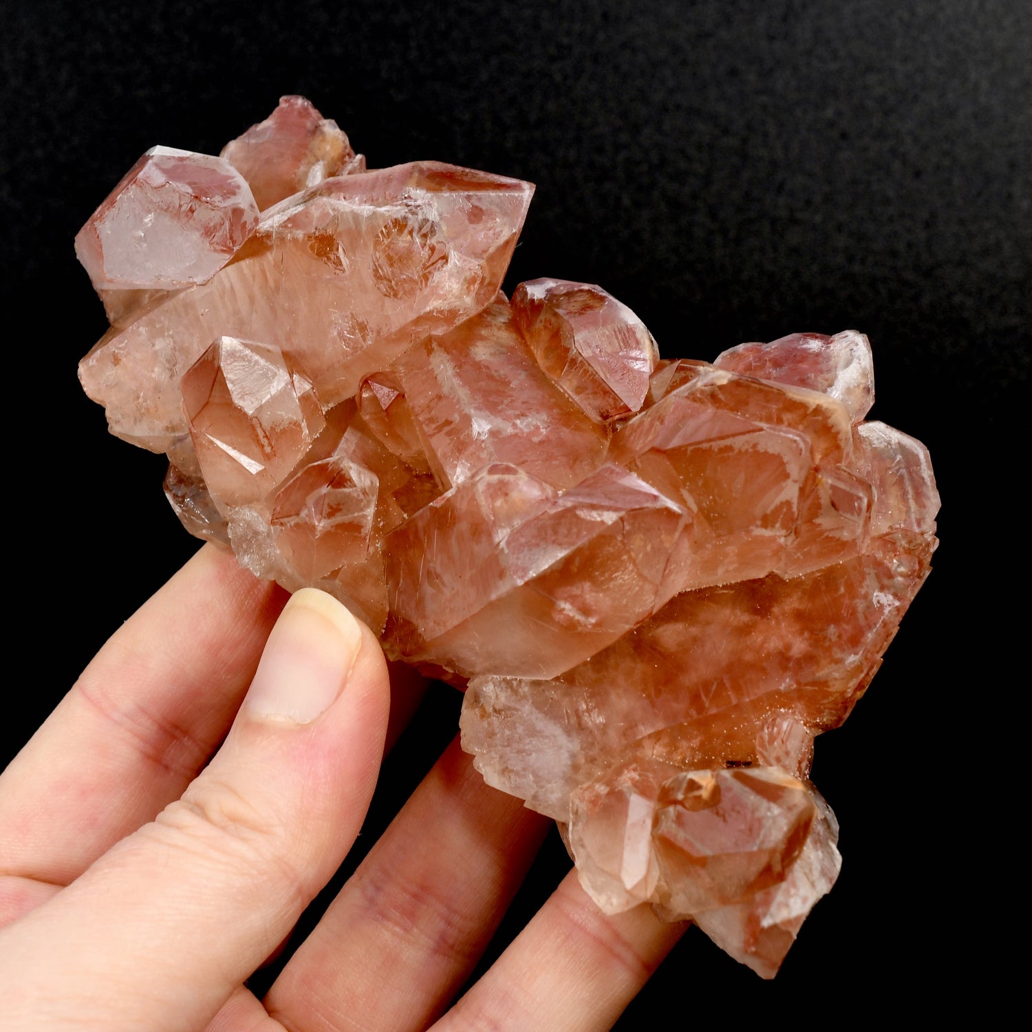 Rare Pink Lemurian Quartz crystal cluster floater Isis Face Serra do Cabral Brazil natural specimen