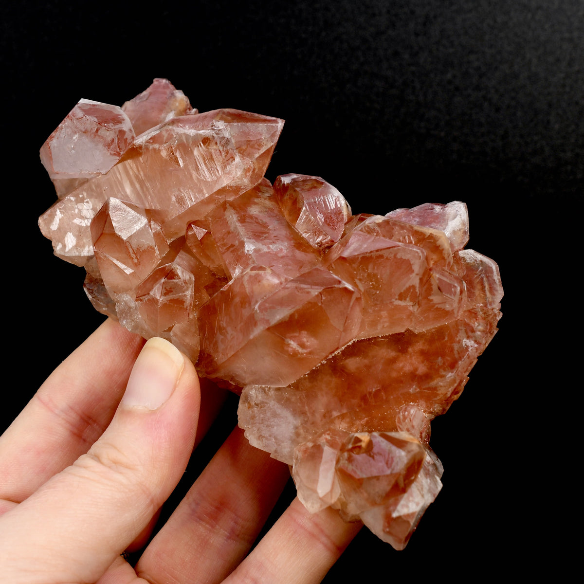 Rare Pink Lemurian Quartz crystal cluster floater Isis Face Serra do Cabral Brazil natural specimen