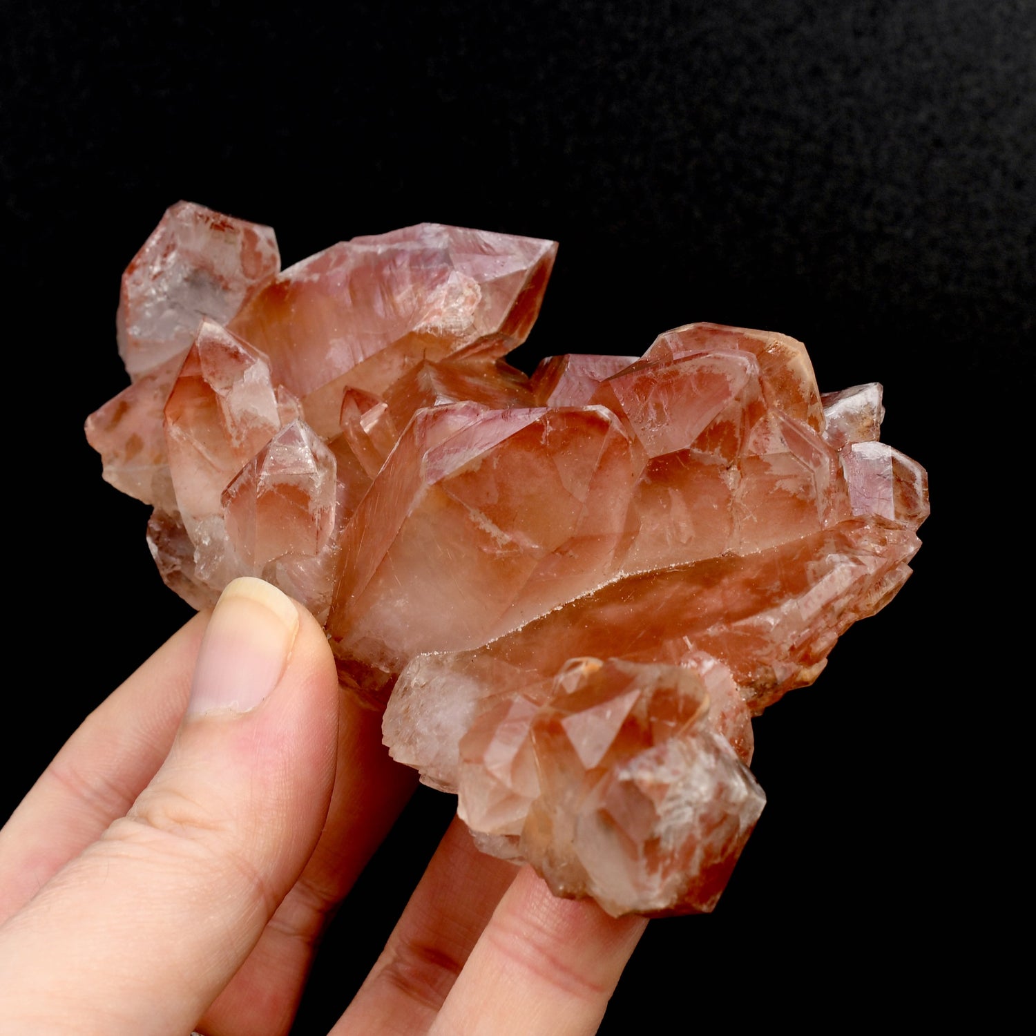 Rare Pink Lemurian Quartz crystal cluster floater Isis Face Serra do Cabral Brazil natural specimen