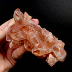 Rare Pink Lemurian Quartz crystal cluster floater Isis Face Serra do Cabral Brazil natural specimen