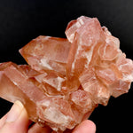 Rare Pink Lemurian Quartz crystal cluster floater Isis Face Serra do Cabral Brazil natural specimen