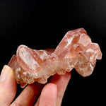 Rare Pink Lemurian Quartz crystal cluster floater Isis Face Serra do Cabral Brazil natural specimen
