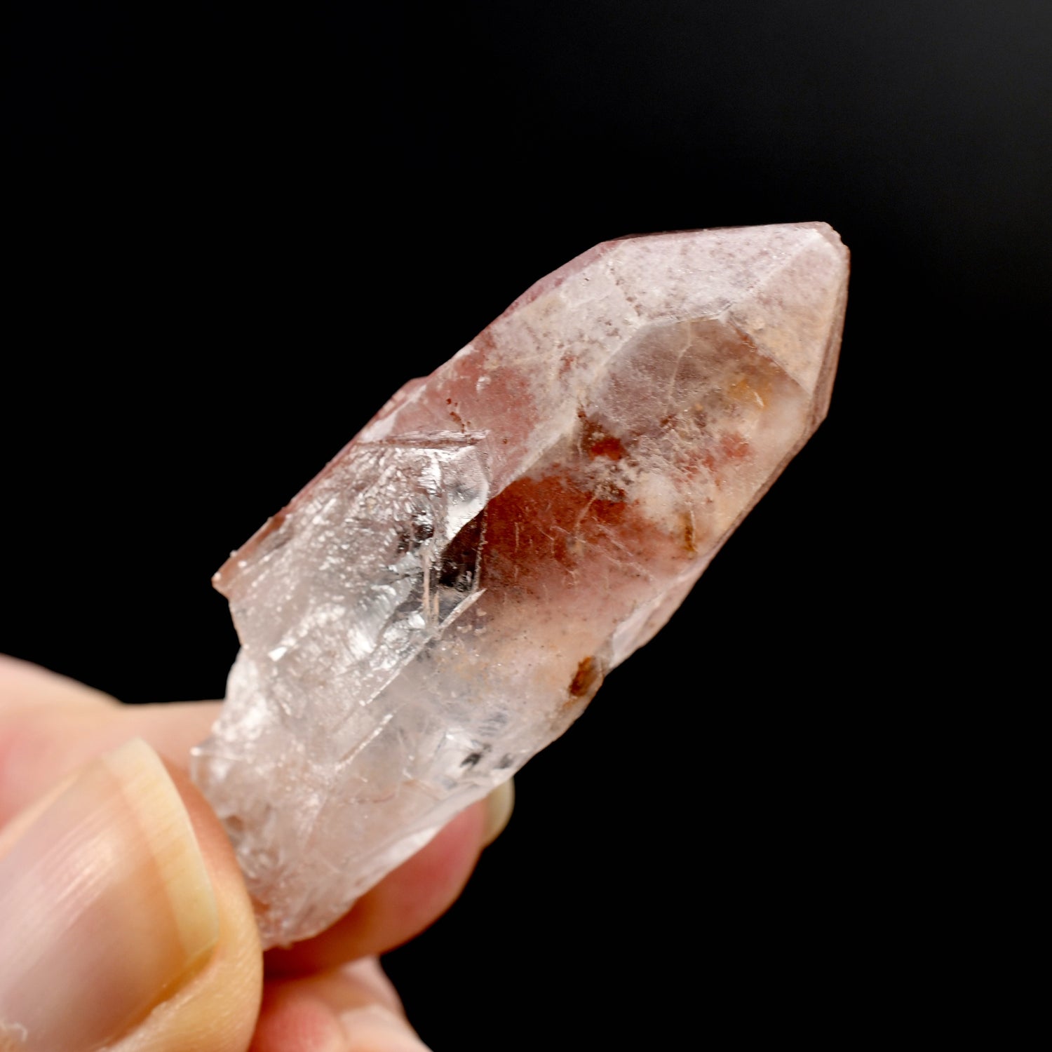 Pink Lemurian Quartz Crystal, Natural Teacher Student Starbrary, Serra do Cabral