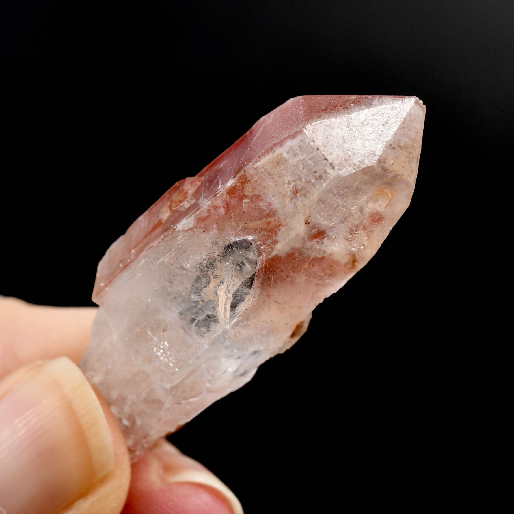 Pink Lemurian Quartz Crystal, Natural Teacher Student Starbrary, Serra do Cabral