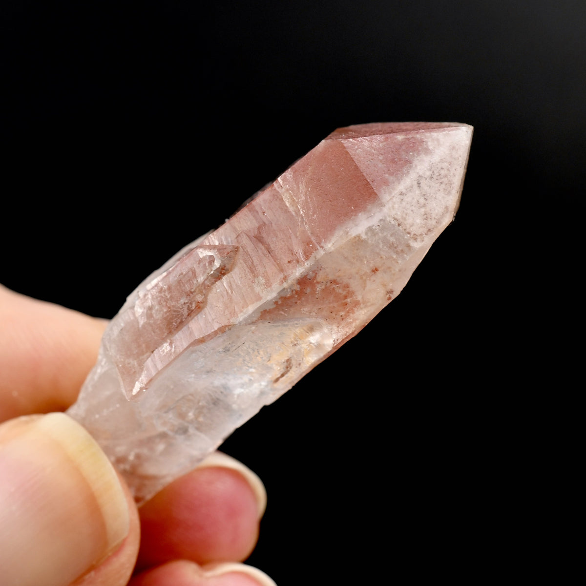Pink Lemurian Quartz Crystal, Natural Teacher Student Starbrary, Serra do Cabral