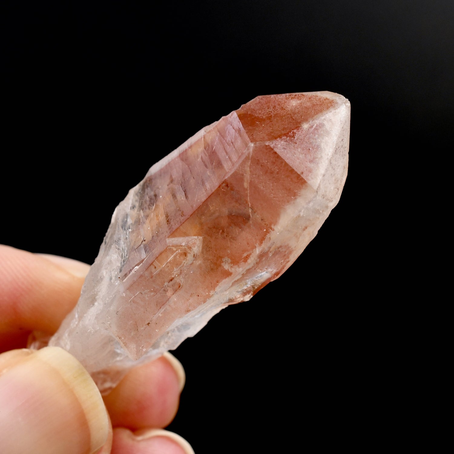 Pink Lemurian Quartz Crystal, Natural Teacher Student Starbrary, Serra do Cabral