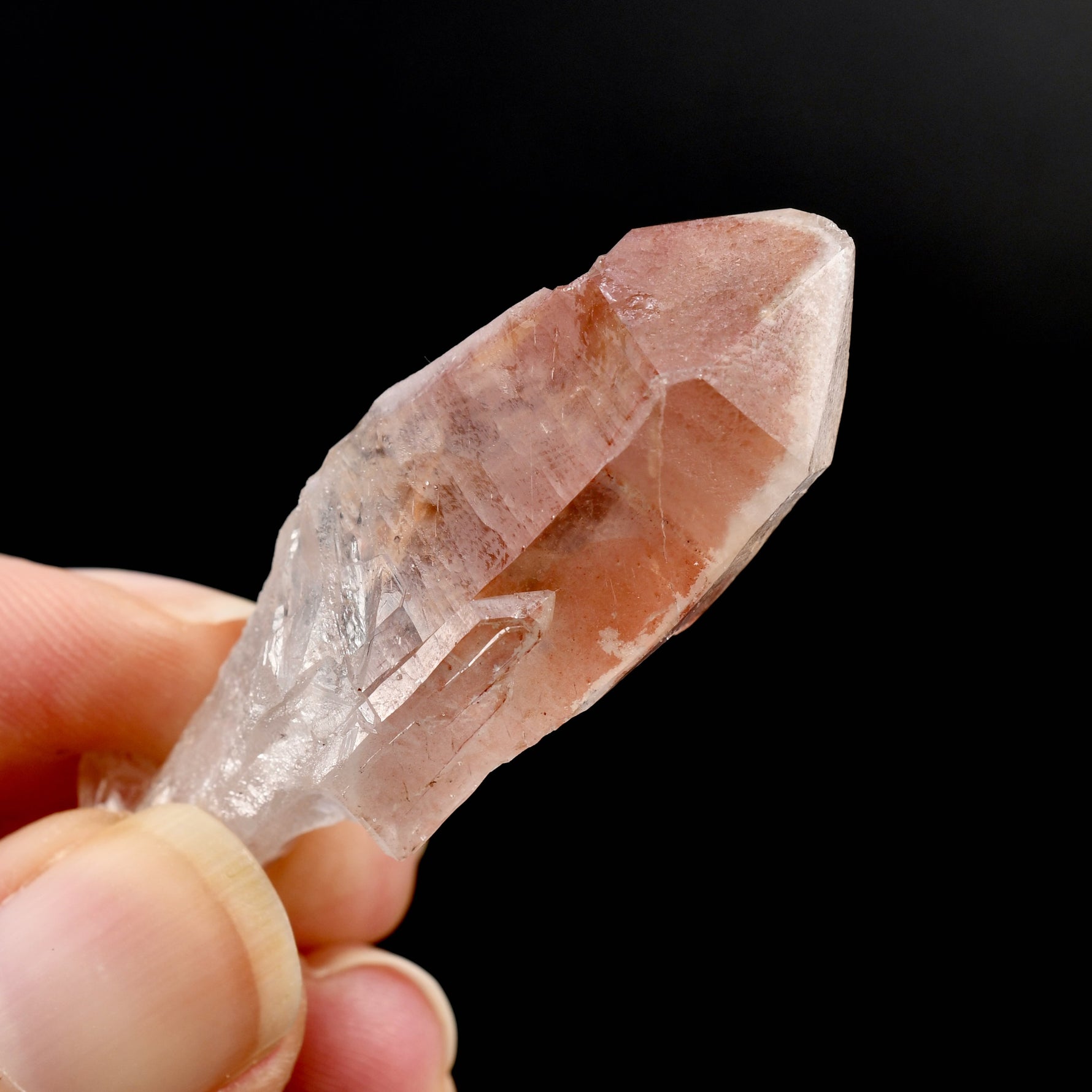 Pink Lemurian Quartz Crystal, Natural Teacher Student Starbrary, Serra do Cabral