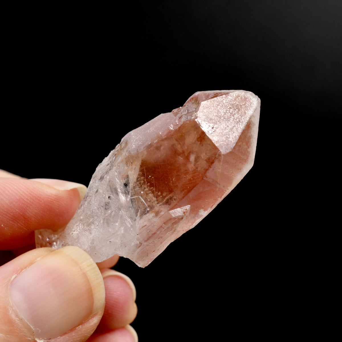 Pink Lemurian Quartz Crystal, Natural Teacher Student Starbrary, Serra do Cabral