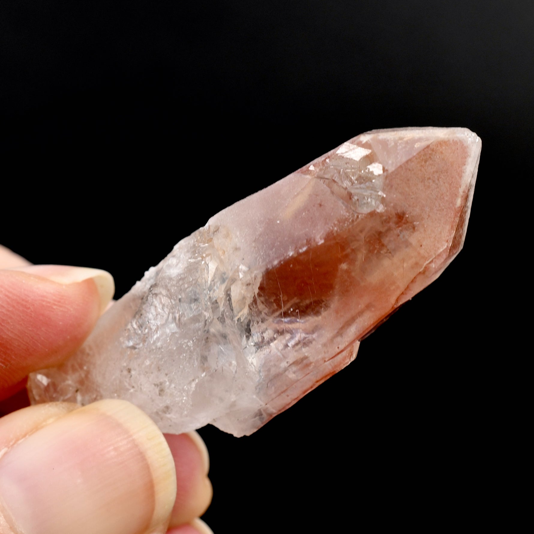 Pink Lemurian Quartz Crystal, Natural Teacher Student Starbrary, Serra do Cabral