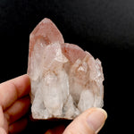 RARE Curved Trigonic Record Keeper Pink Lemurian Quartz Crystal Dreamsicle Cluster, Serra do Cabral