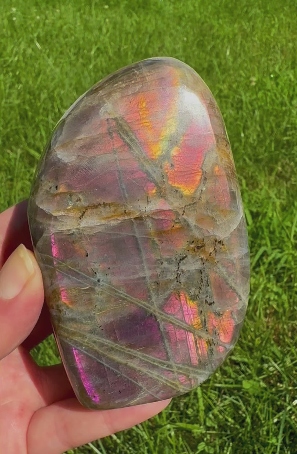AAA Gem Purple Pink Sunset Labradorite Crystal