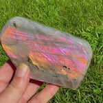 flashy pink purple labradorite