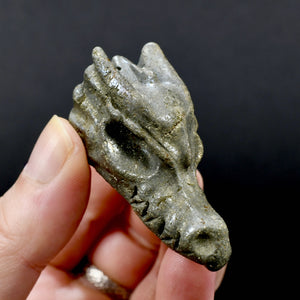 Pyrite Crystal Dragon Skull