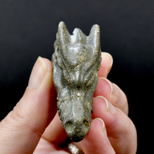 Pyrite Crystal Dragon Skull