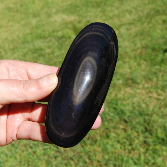 Rainbow Obsidian Crystal Palm Stone