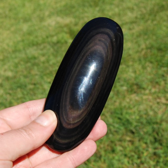 Rainbow Obsidian Crystal Palm Stone
