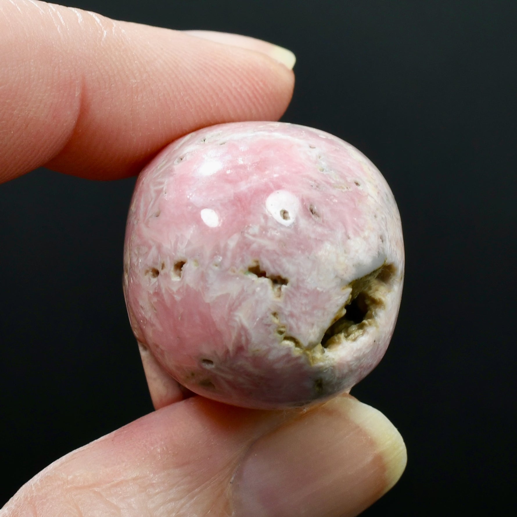 Rhodochrosite Carved Crystal Skull