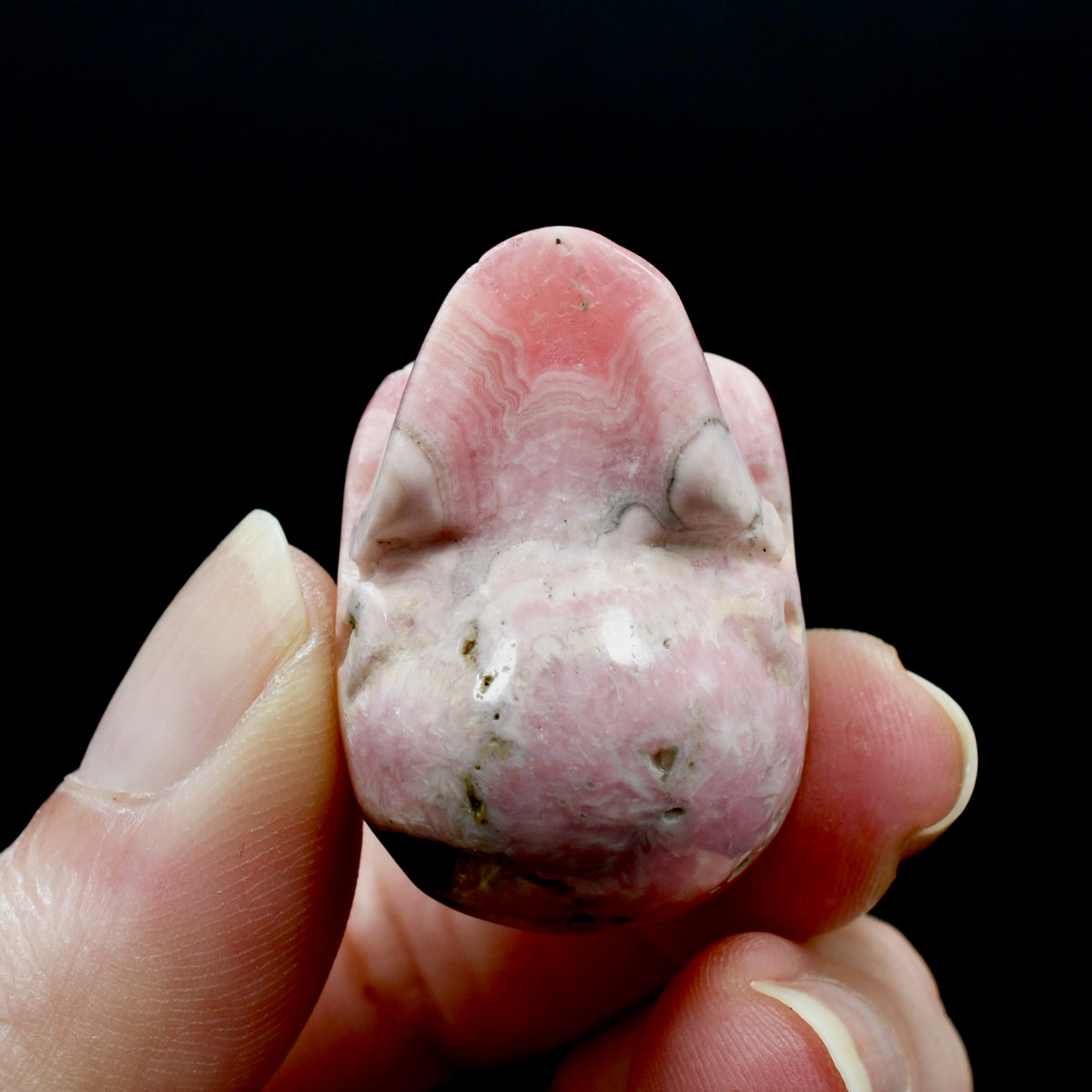 Rhodochrosite Carved Crystal Skull