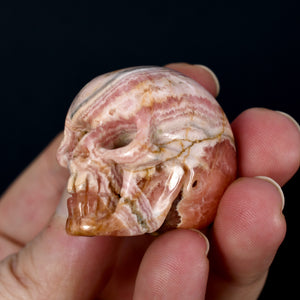 Genuine Rhodochrosite Carved Crystal Skull, Argentina