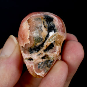 Genuine Rhodochrosite Carved Crystal Skull, Argentina