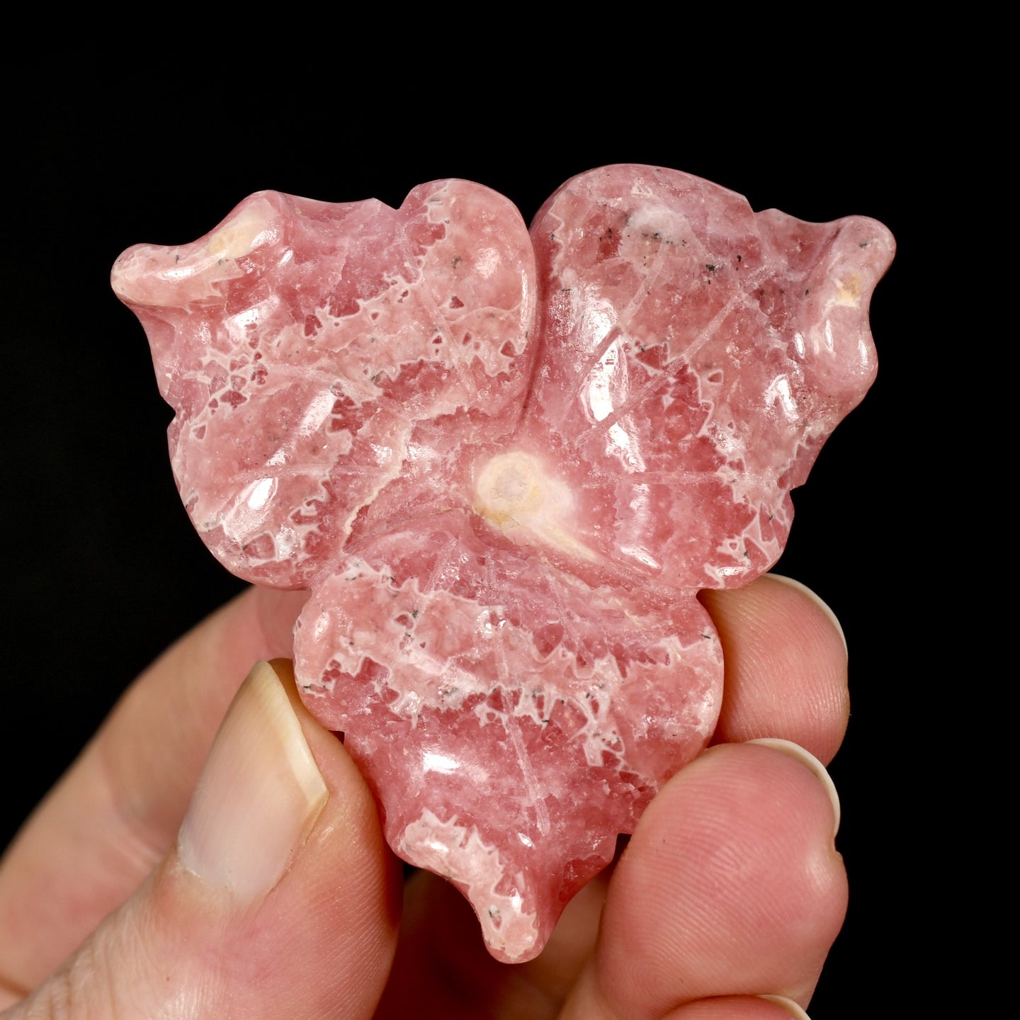 Rhodochrosite Carved Crystal Flower