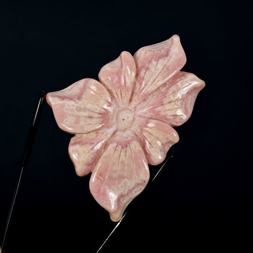 Genuine Rhodochrosite Carved Crystal Crystal Flower, Argentina