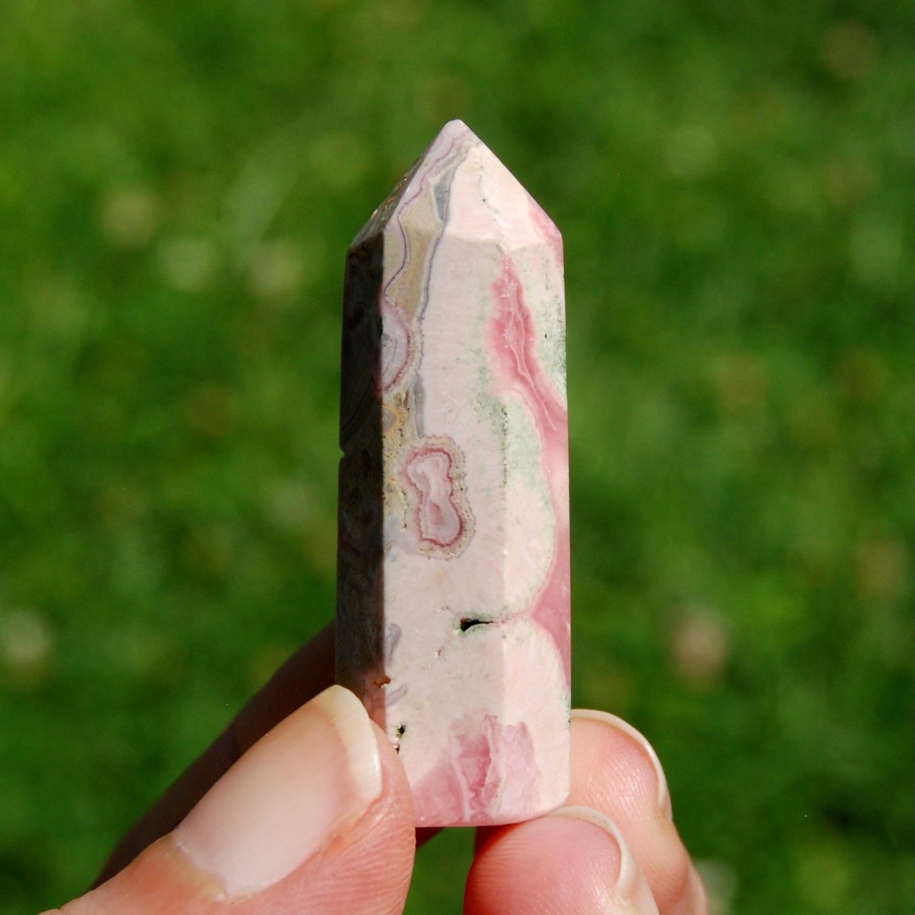 Rhodochrosite Crystal Tower – 1.8" 19g Polished Stone to Manifest Love & Healing from Argentina (Copy)