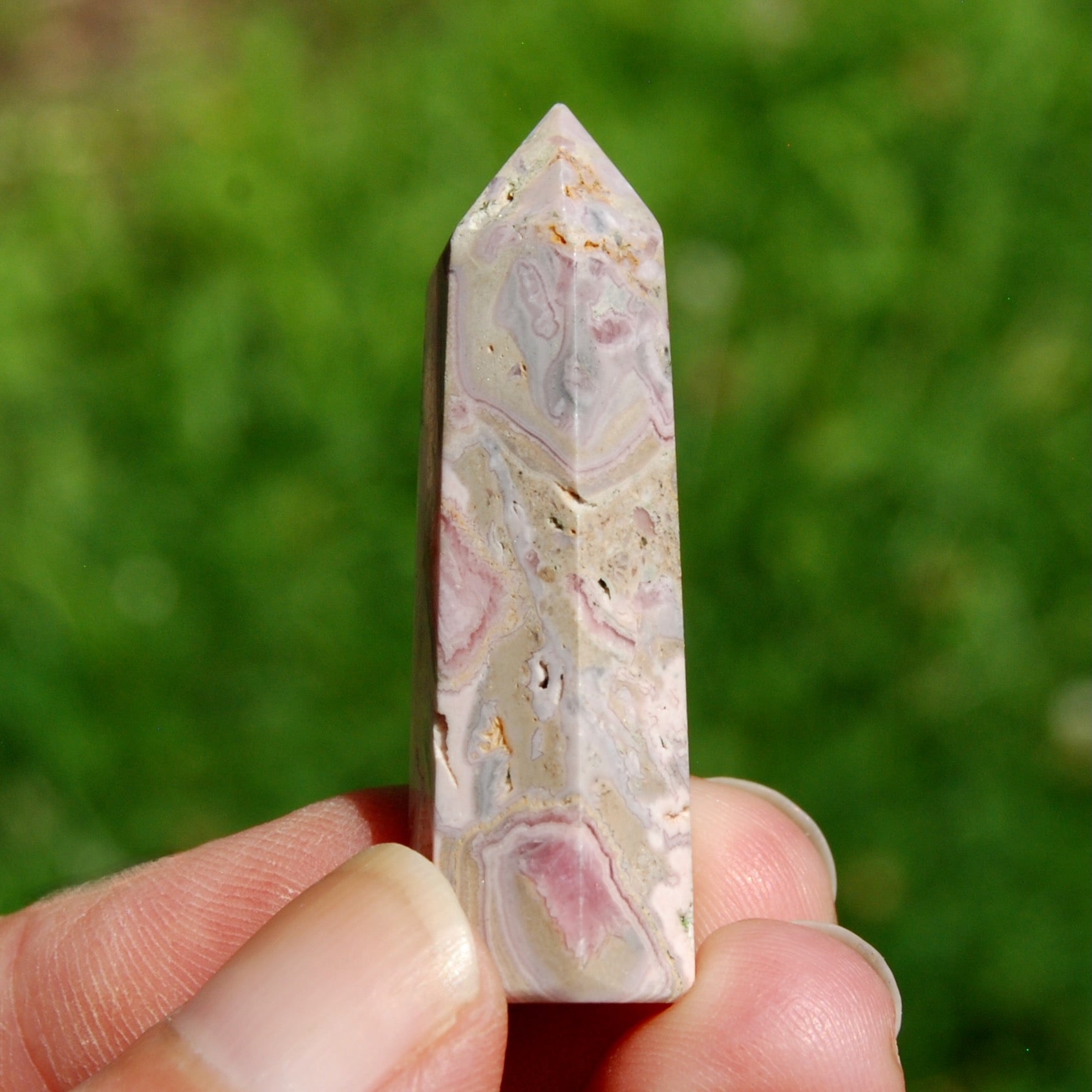 Rhodochrosite Crystal Tower – 1.8" 19g Polished Stone to Manifest Love & Healing from Argentina (Copy)
