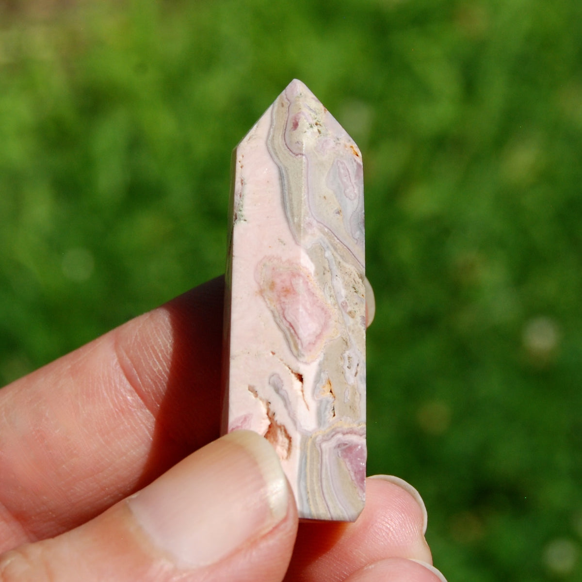 Rhodochrosite Crystal Tower – 1.8" 19g Polished Stone to Manifest Love & Healing from Argentina (Copy)