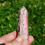 Genuine Rhodochrosite Pyrite Gemstone Tower - 2.7" 64g Manifest Love Luck, Healing Crystals, Argentina 