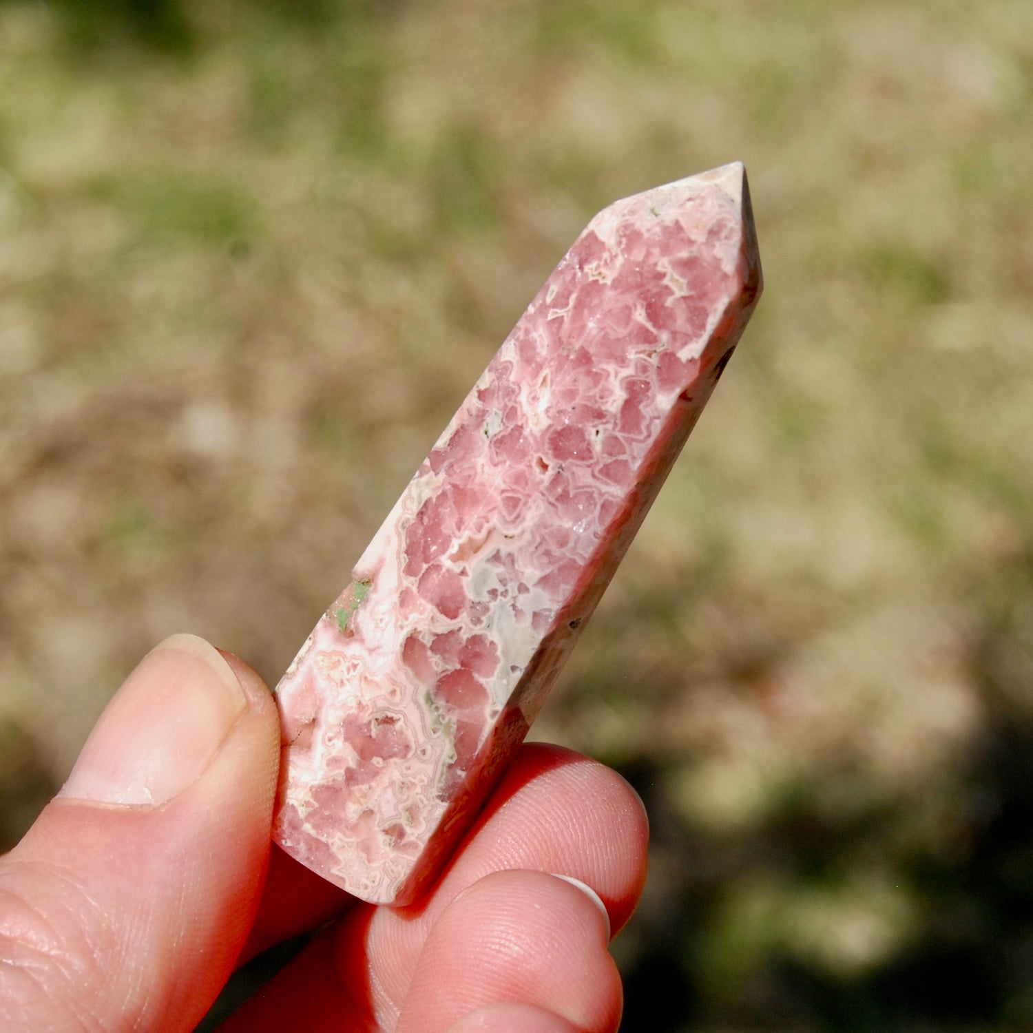 Rhodochrosite Gemstone Tower, Healing Crystals, Love Manifestation, Argentina