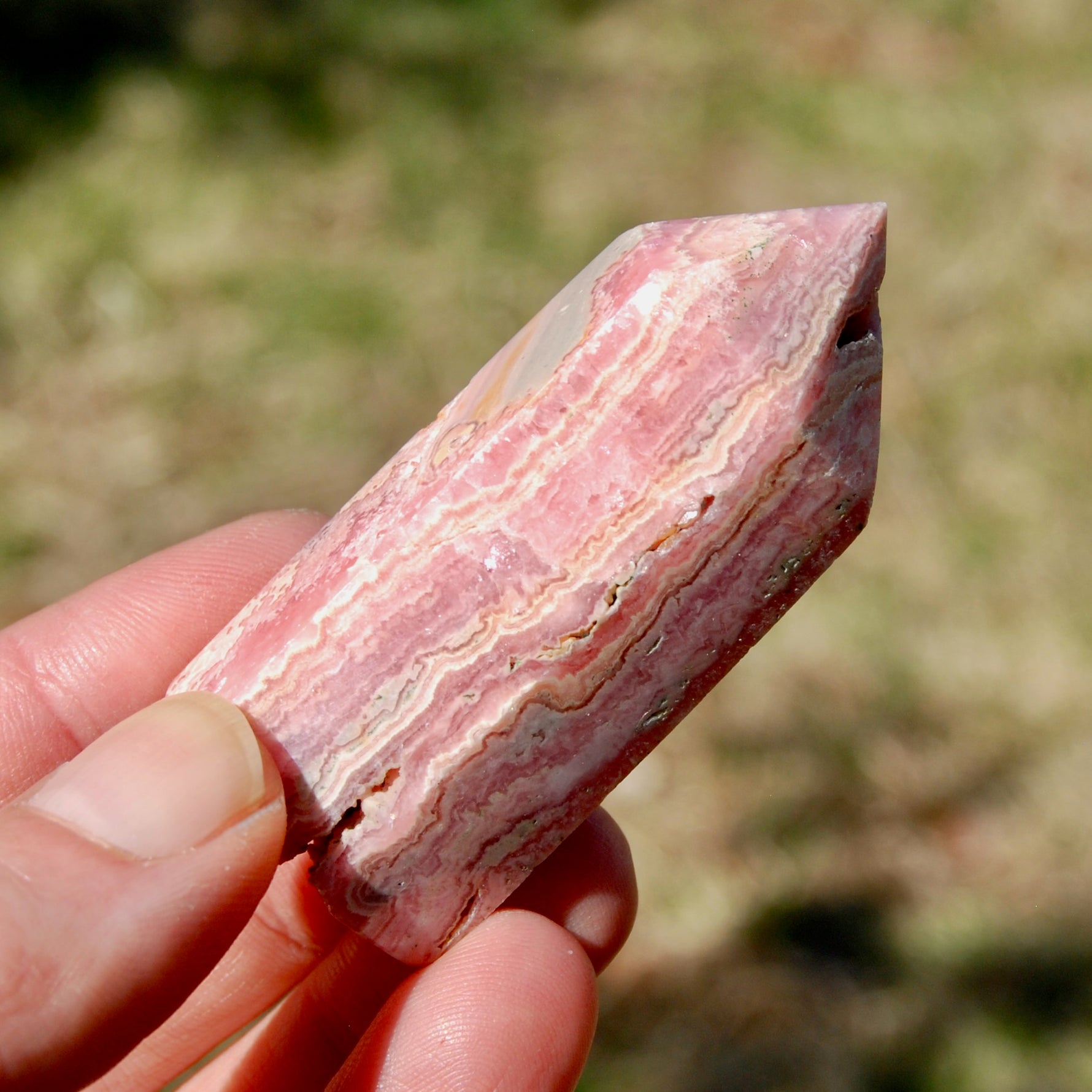 Rhodochrosite Gemstone Tower, Healing Crystals, Love Manifestation, Argentina
