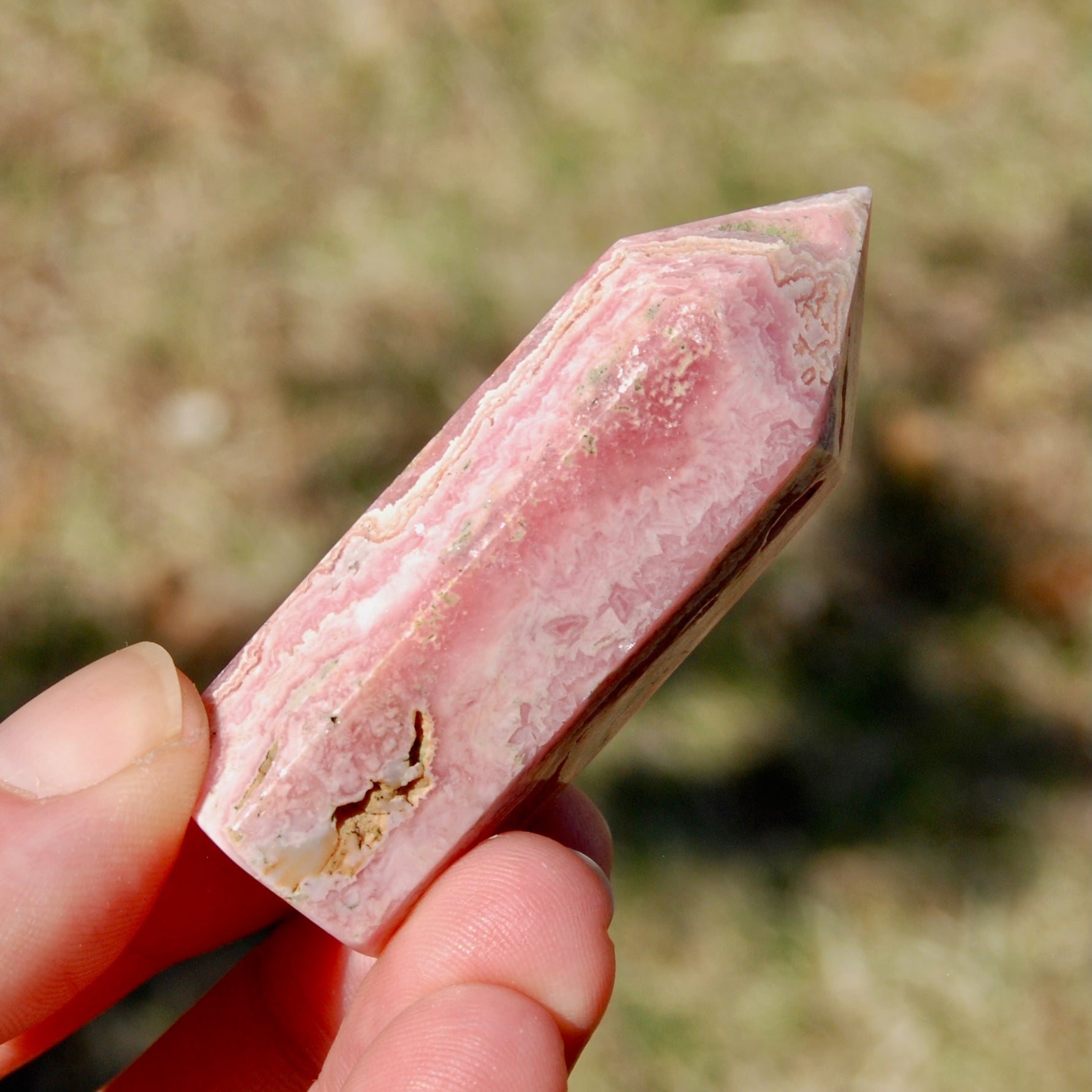 Rhodochrosite Gemstone Tower, Healing Crystals, Love Manifestation, Argentina