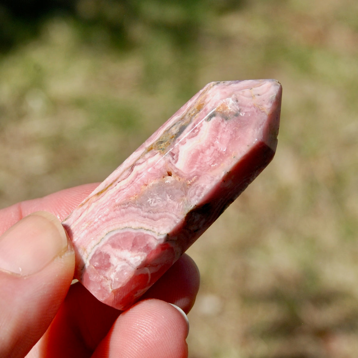 Rhodochrosite Gemstone Tower, Healing Crystals, Manifest Love, Argentina