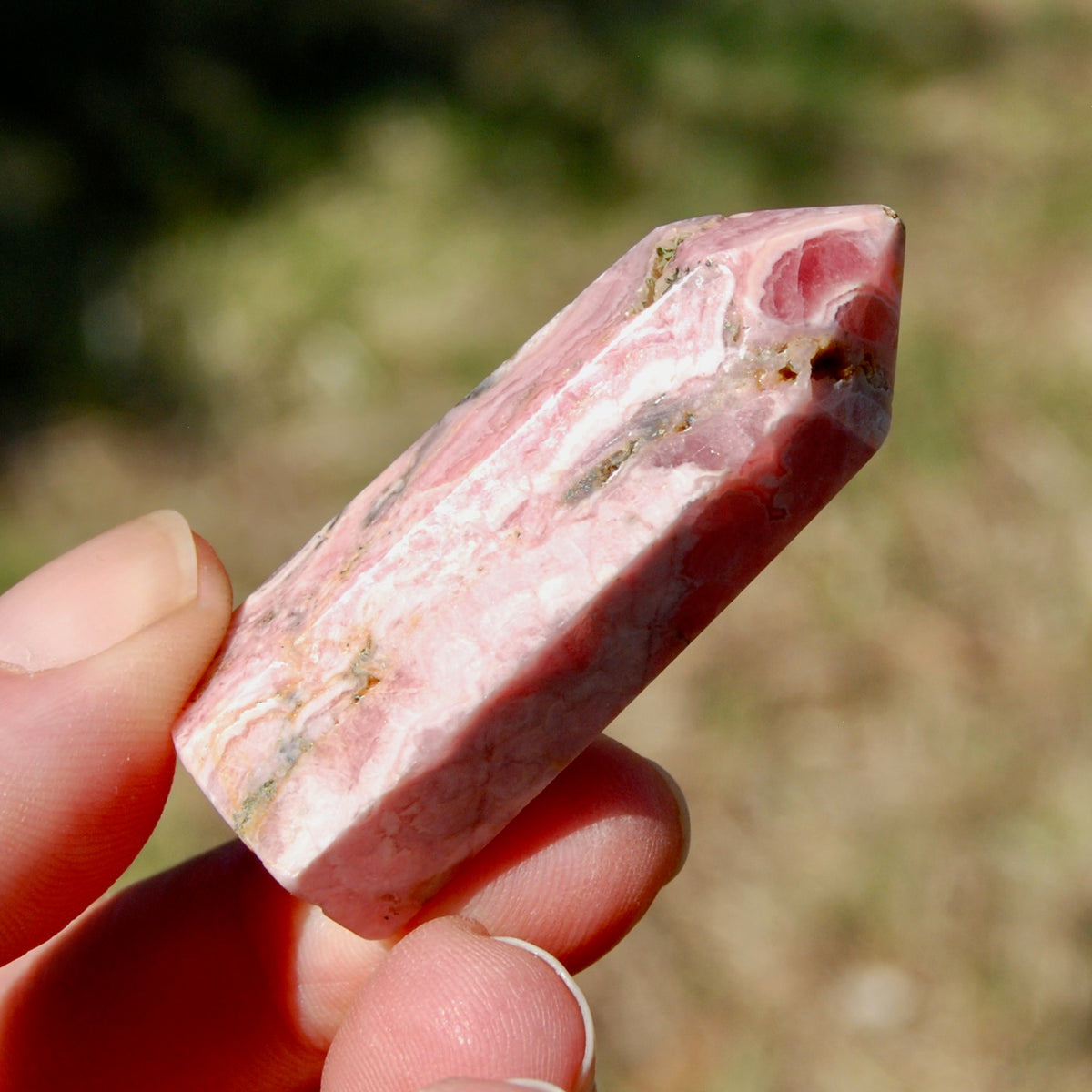 Rhodochrosite Gemstone Tower, Healing Crystals, Manifest Love, Argentina