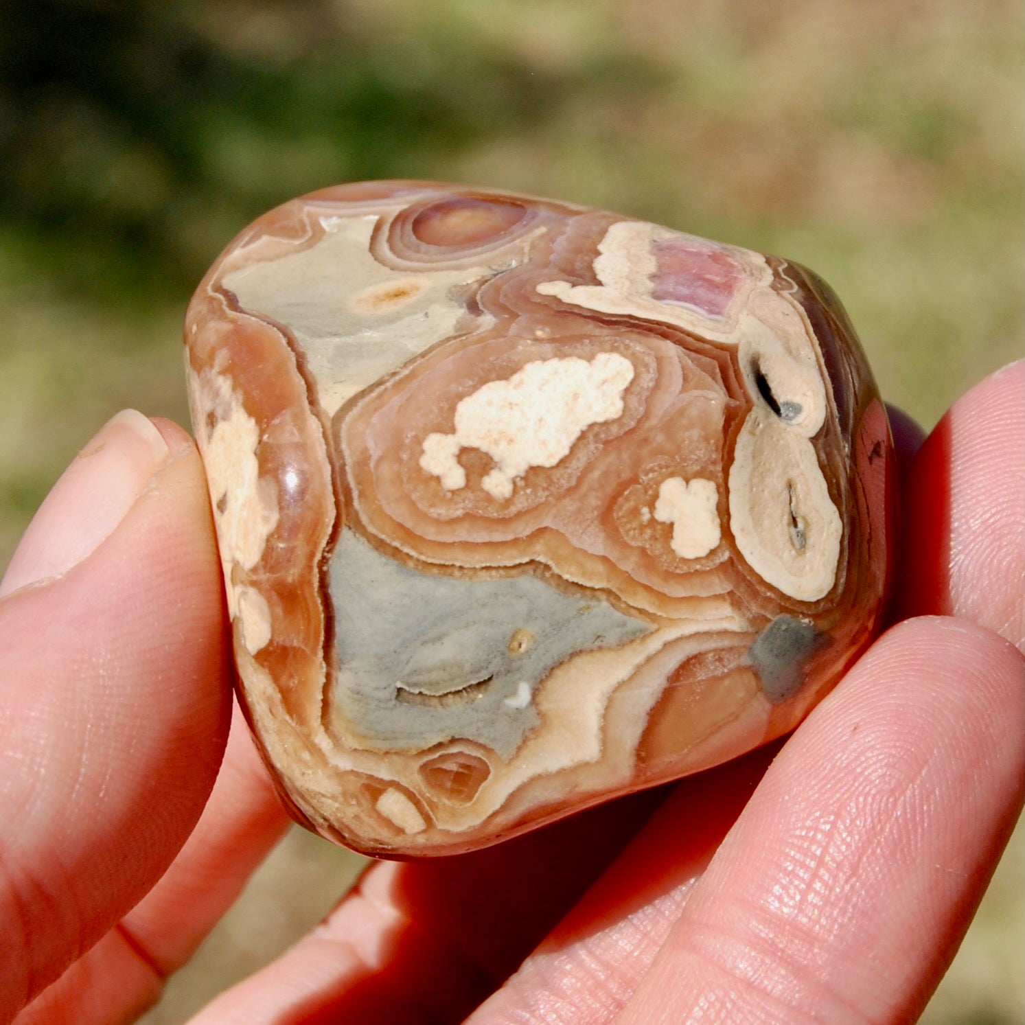 Rhodochrosite Crystal Palm Stone