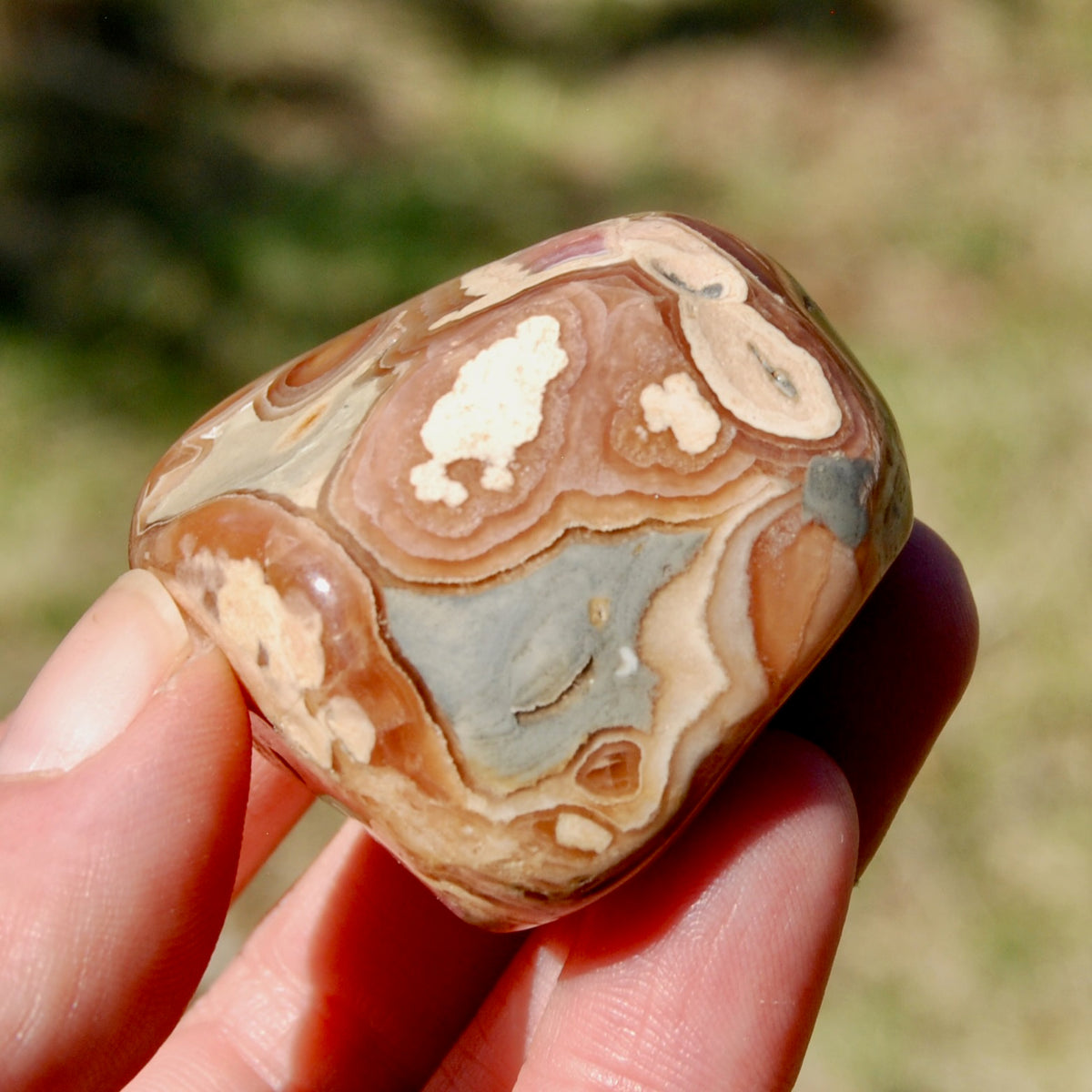 Rhodochrosite Crystal Palm Stone