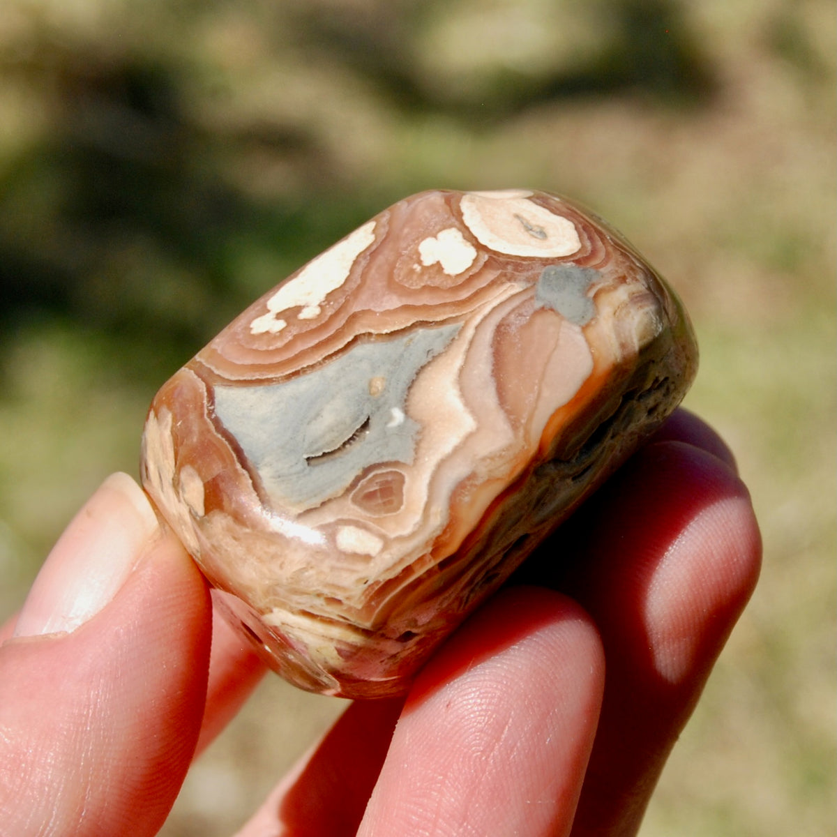 Rhodochrosite Crystal Palm Stone