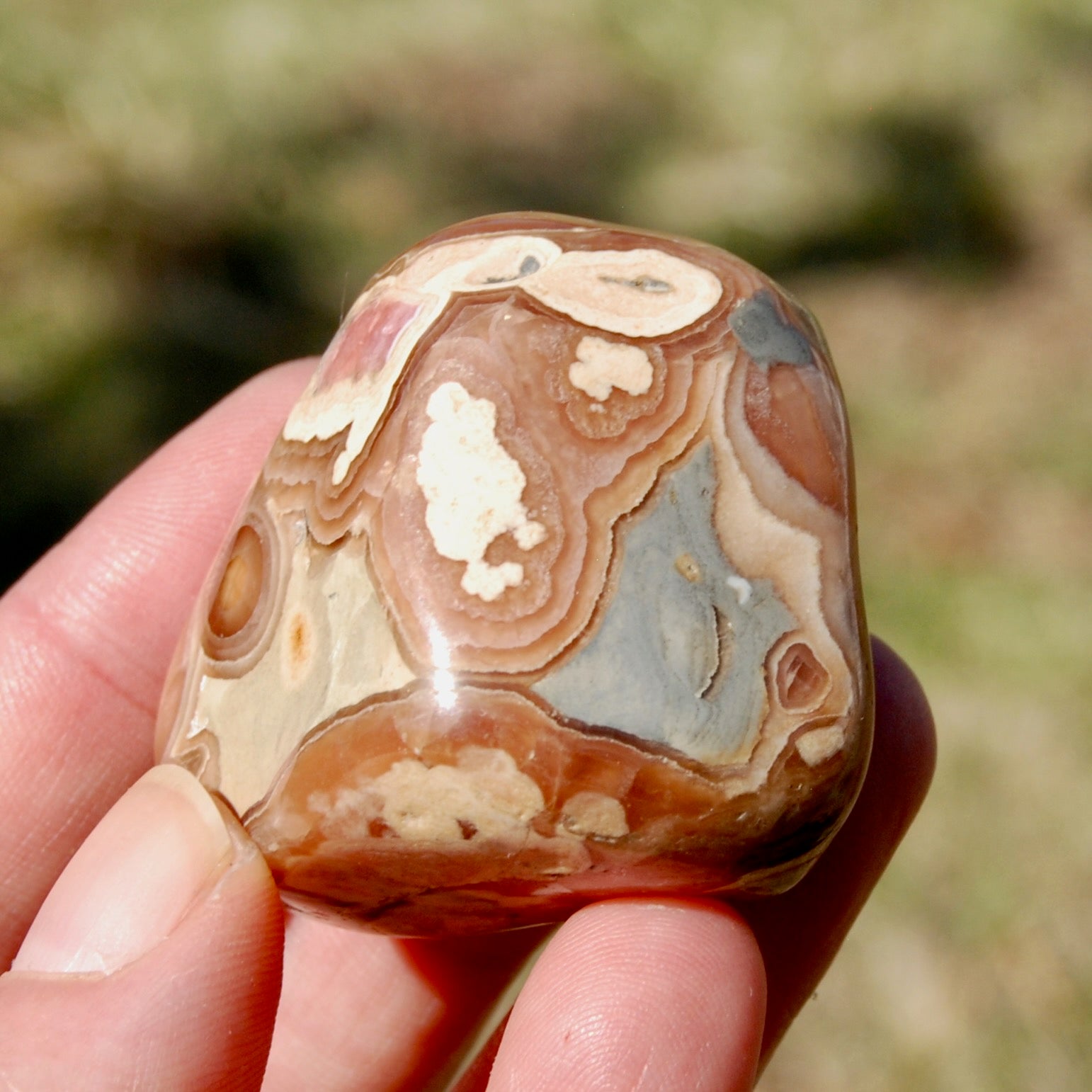 Rhodochrosite Crystal Palm Stone
