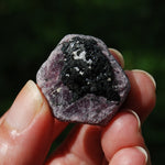 Hexagon Ruby Corundum Crystal Record Keeper, Natural Raw Ruby Crystal