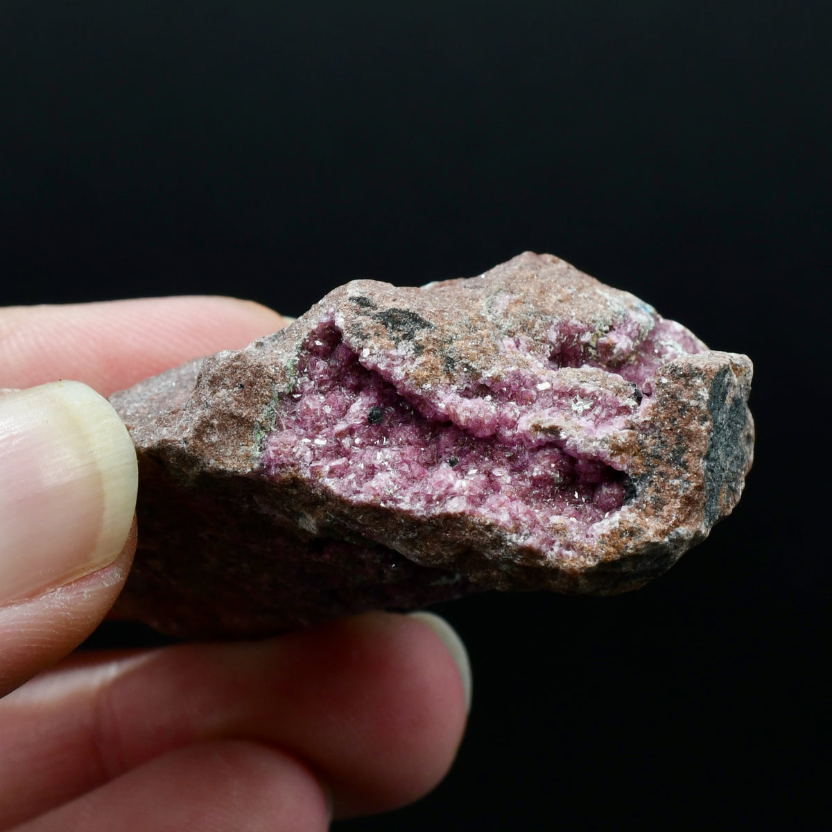 Pink Cobalto Calcite Malachite Chrysocolla Crystal Cluster, Cobaltoan Calcite Druzy Salrose Pink Dolomite
