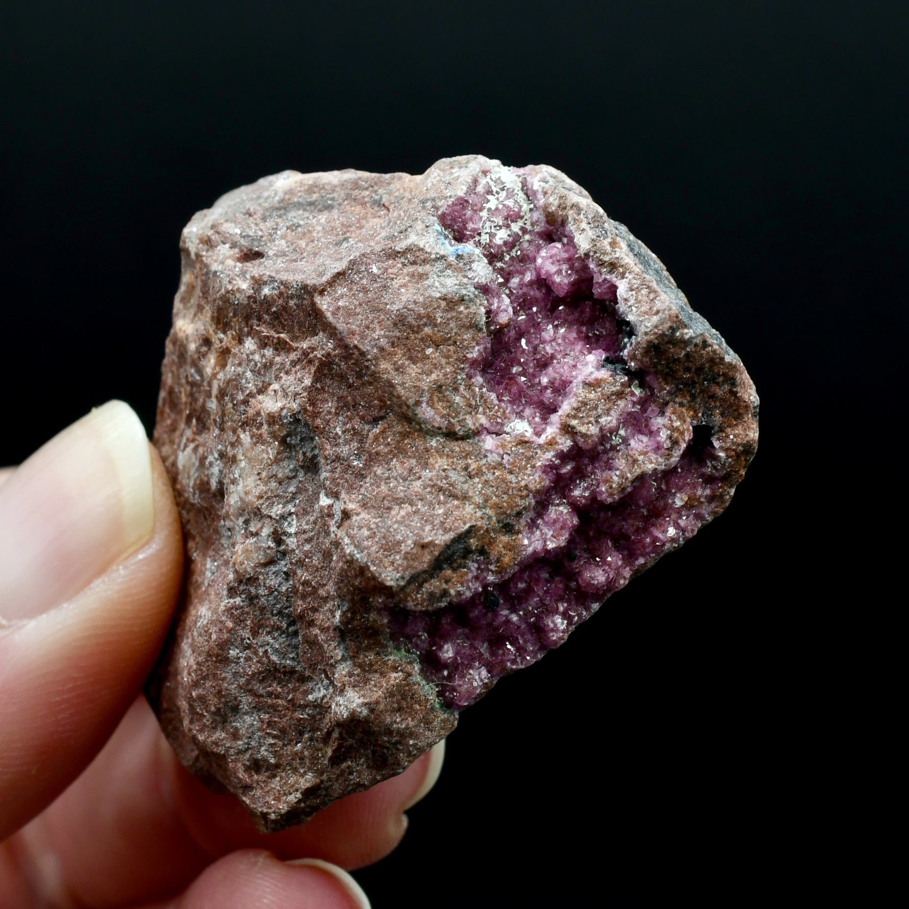Pink Cobalto Calcite Malachite Chrysocolla Crystal Cluster, Cobaltoan Calcite Druzy Salrose Pink Dolomite