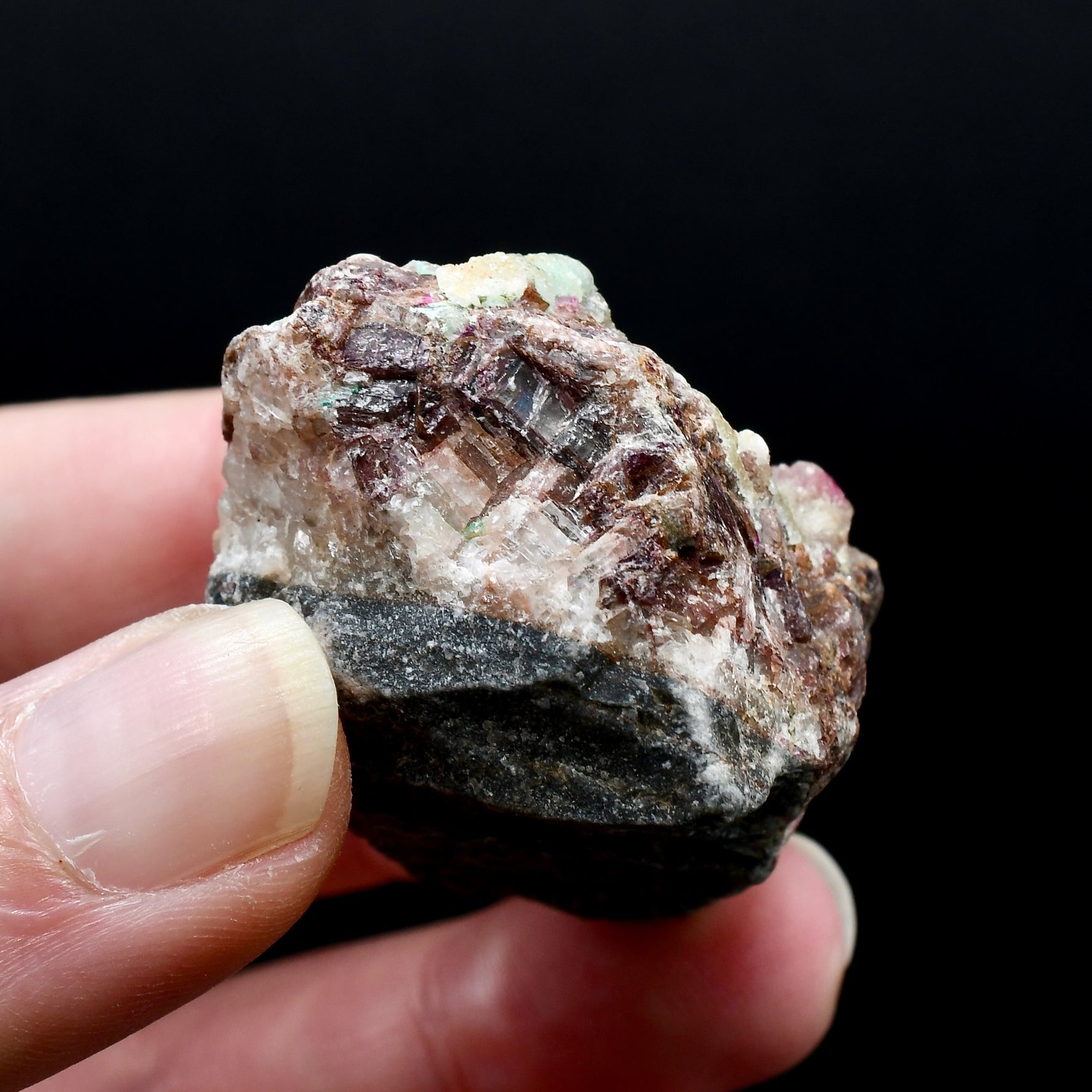 Pink Cobalto Calcite Malachite Chrysocolla Crystal Cluster