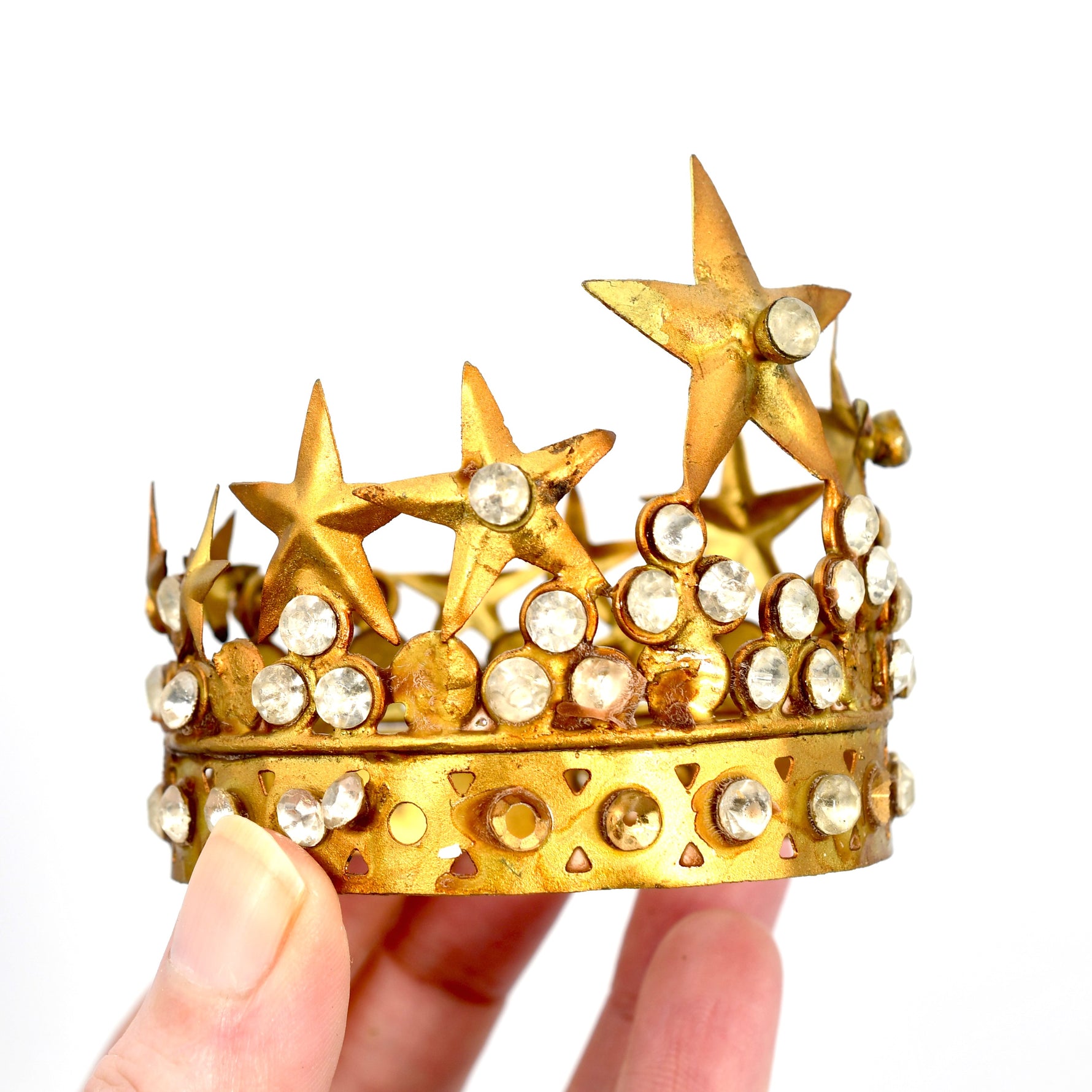 Small Santos Crown Antiqued Gold